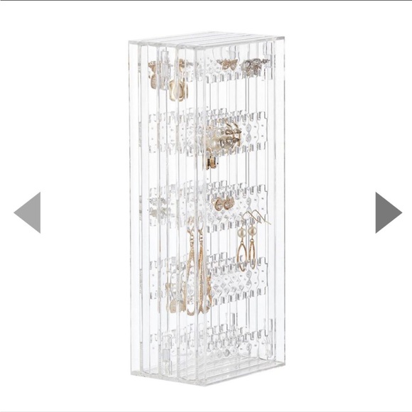 Acrylic 5 Tier 4 panel Foldable Earring Holder Rack Stand Jewelry Organizer - Picture 9 of 12